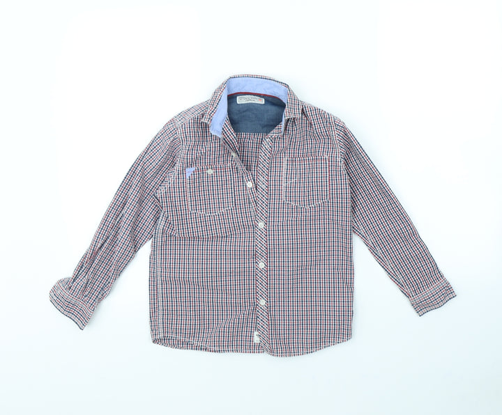 NEXT Girls Red Plaid  Basic Button-Up Size 8 Years