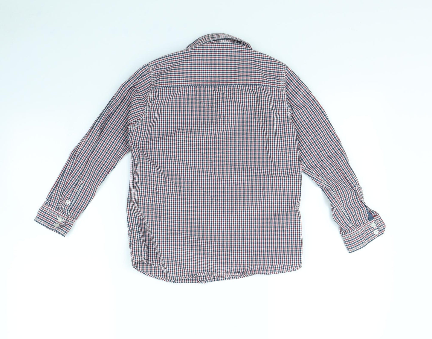 NEXT Girls Red Plaid  Basic Button-Up Size 8 Years