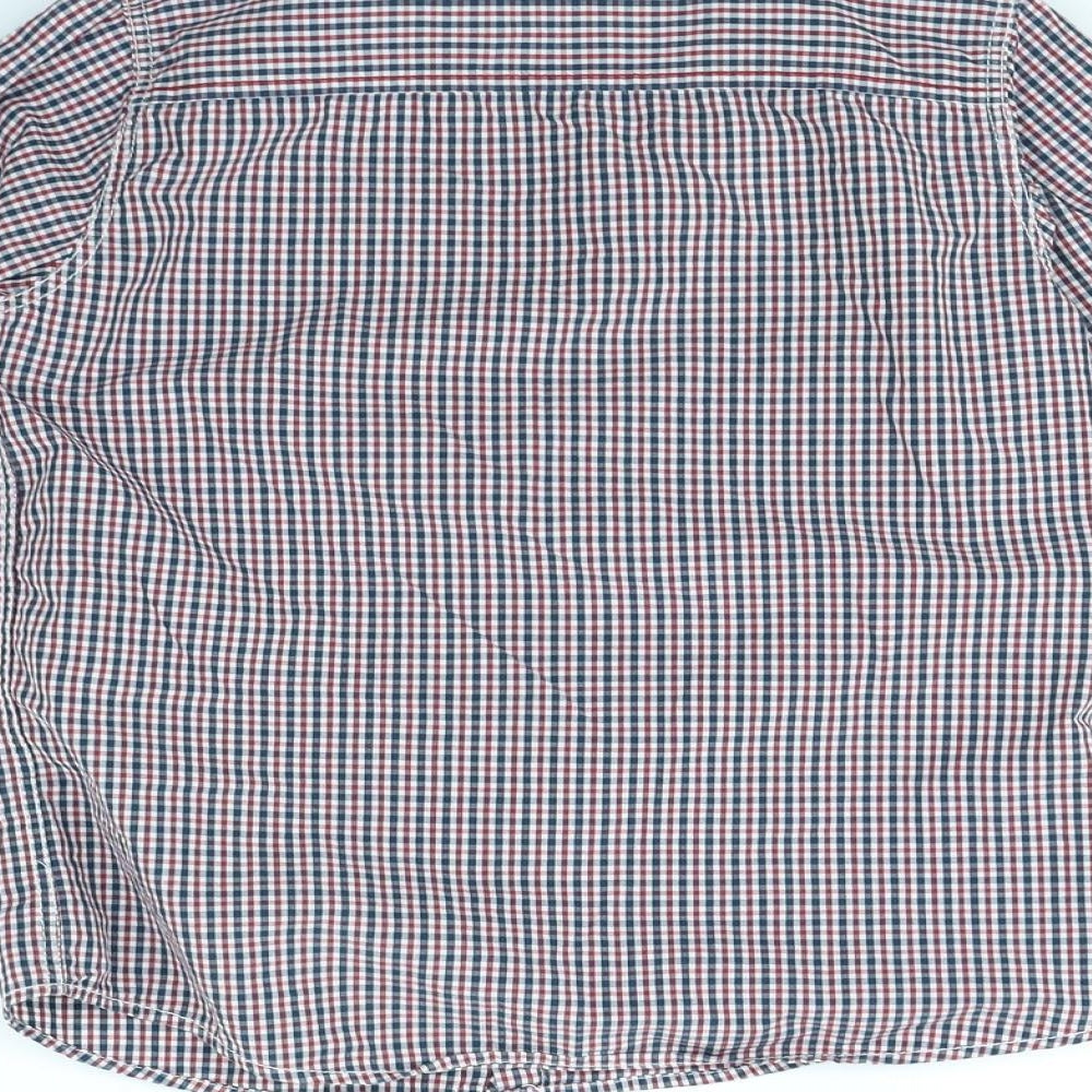 NEXT Girls Red Plaid  Basic Button-Up Size 8 Years