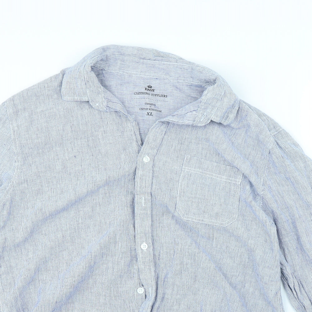 Easy Mens Blue    Dress Shirt Size XL