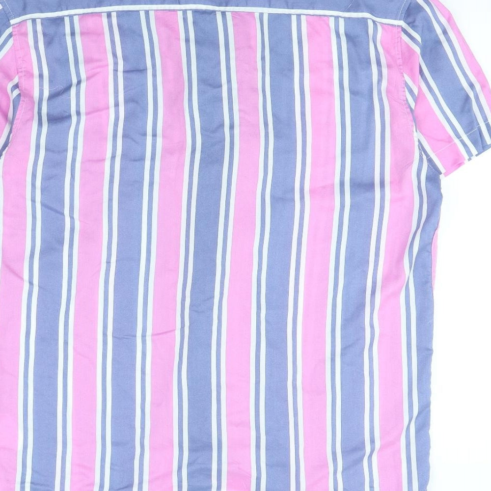 Primark Mens Blue Striped   Dress Shirt Size L