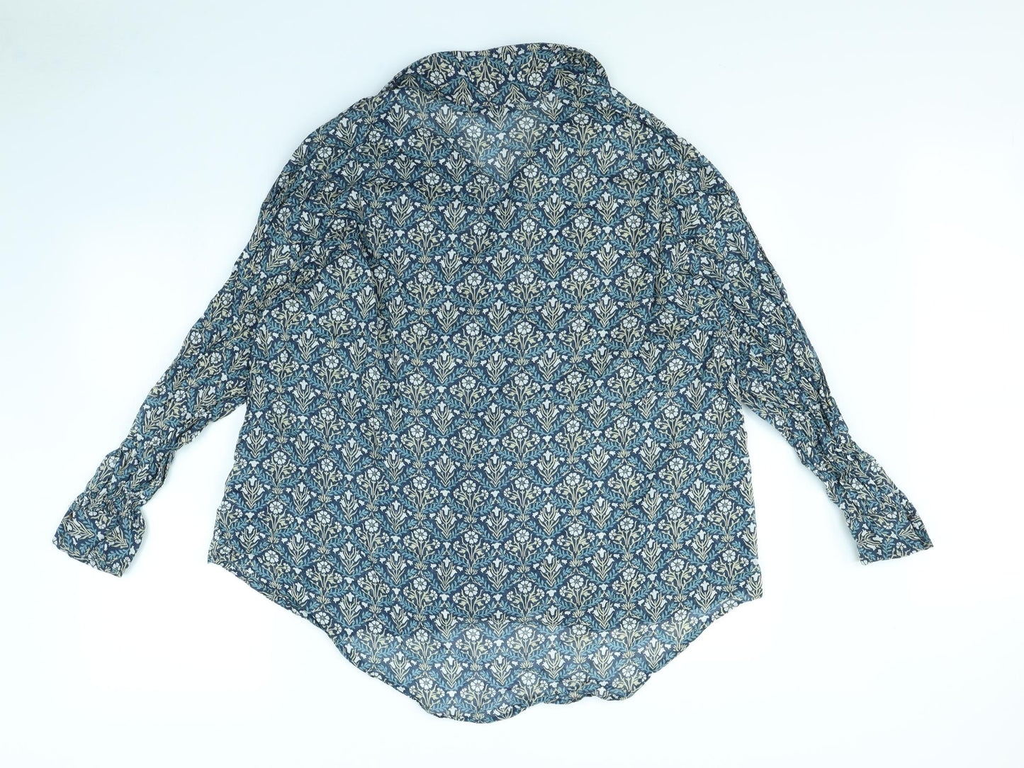 New Look Womens Blue Floral  Basic Button-Up Size 18