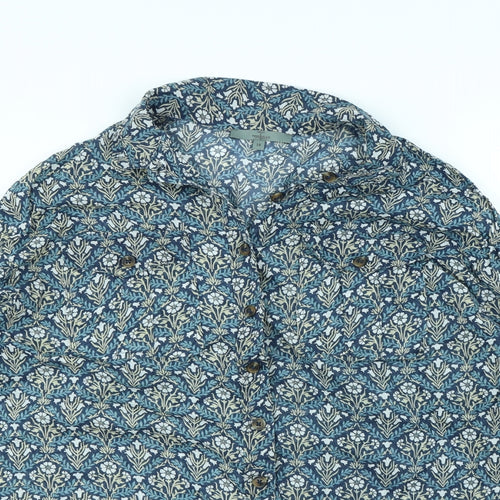 New Look Womens Blue Floral  Basic Button-Up Size 18