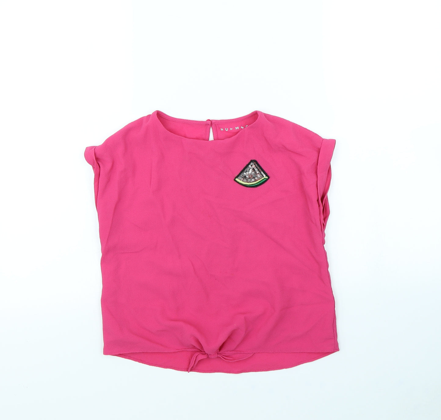 Nutmeg Girls Pink   Basic Blouse Size 10 Years  - Watermelon