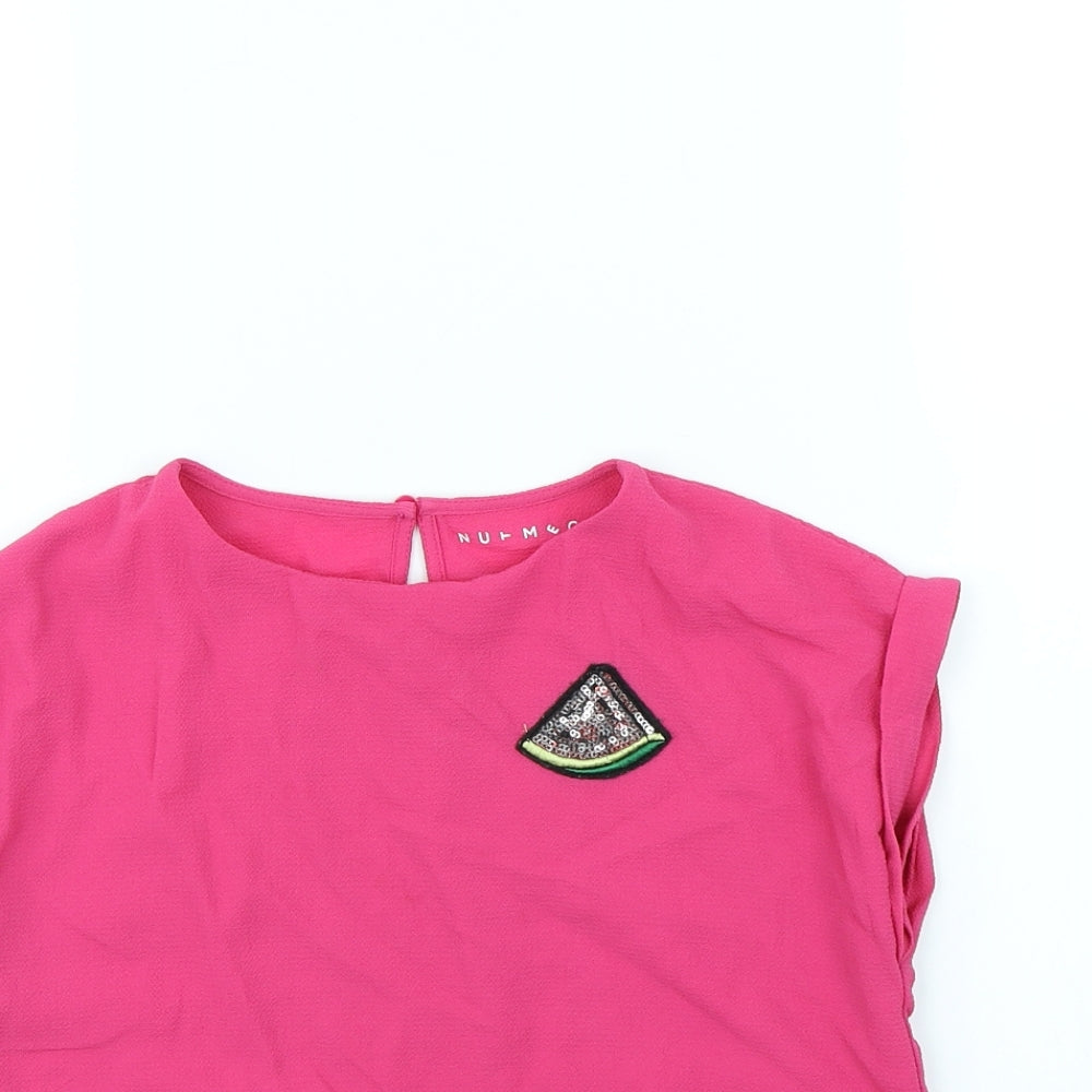 Nutmeg Girls Pink   Basic Blouse Size 10 Years  - Watermelon