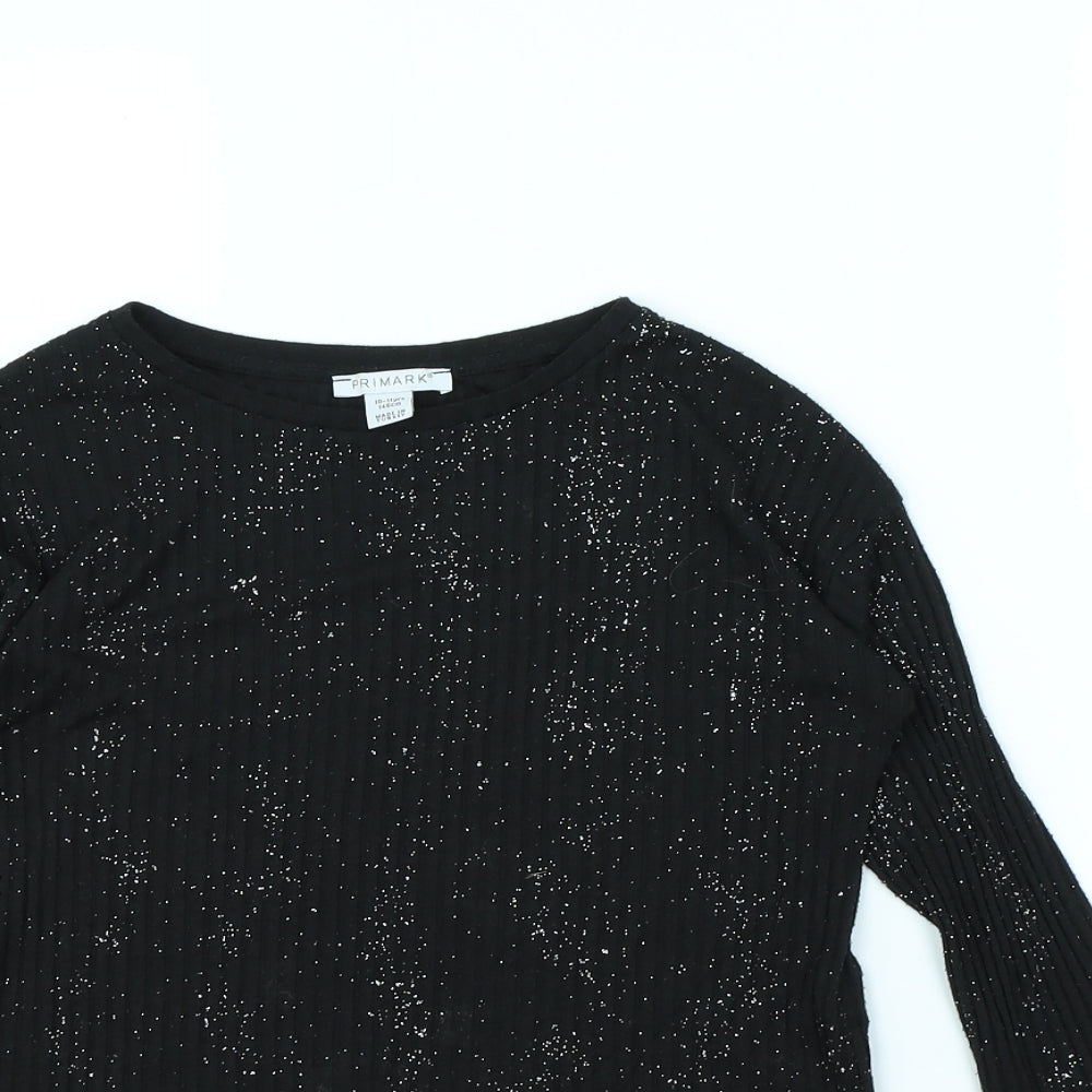 Primark Girls Black   Basic T-Shirt Size 10 Years