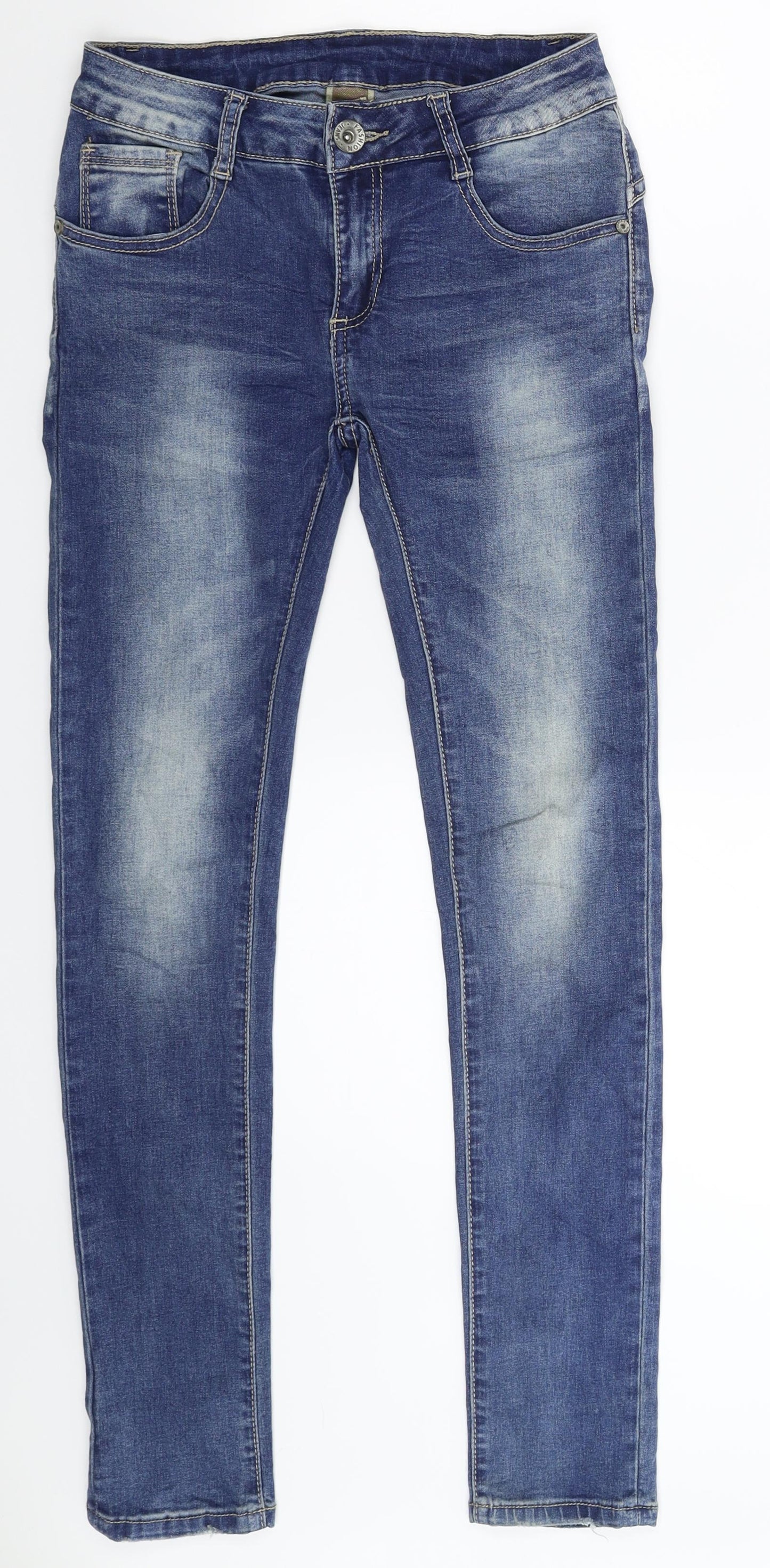 Fashion Jeans Womens Blue  Denim Skinny Jeans Size S L28 in