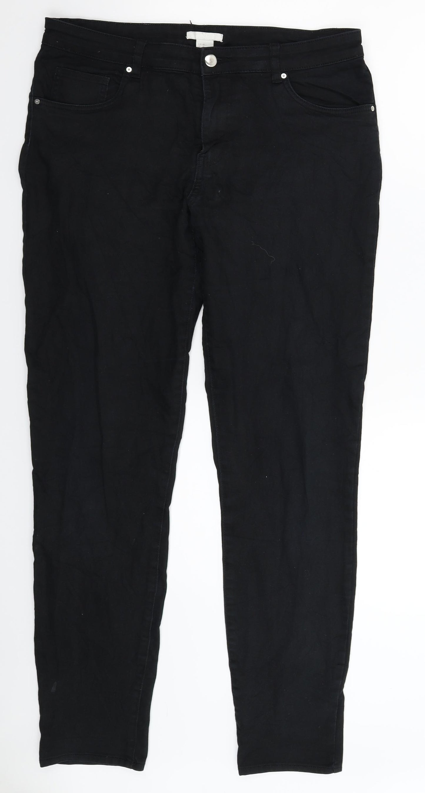 H&M Womens Black  Denim Skinny Jeans Size 16 L30 in