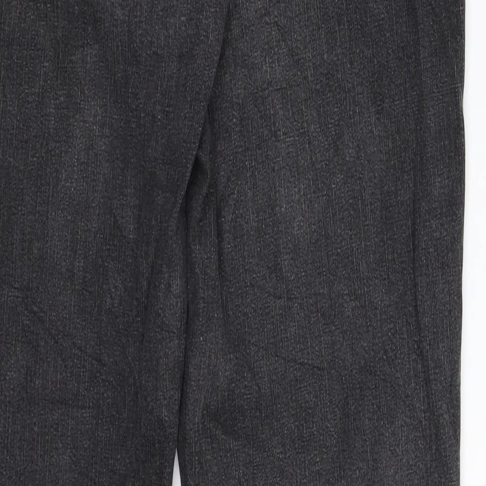 Steilmann Womens Black Floral Denim Straight Jeans Size 10 L29 in