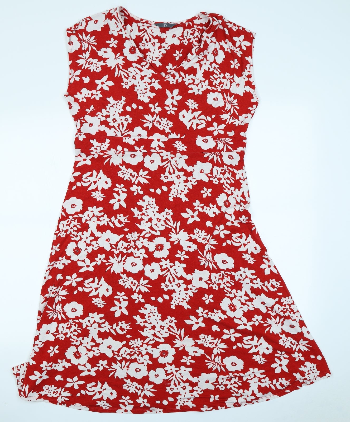 W Womens Red Floral  Fit & Flare  Size 16