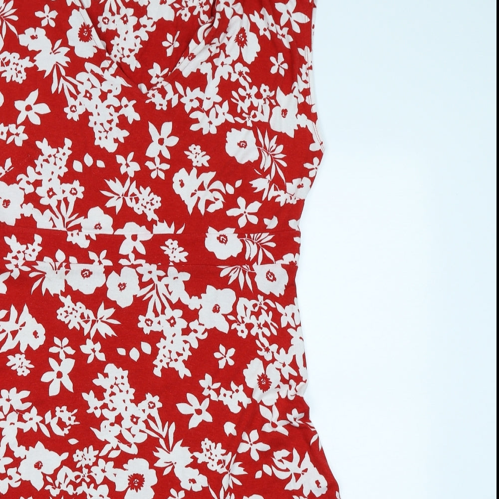 W Womens Red Floral  Fit & Flare  Size 16