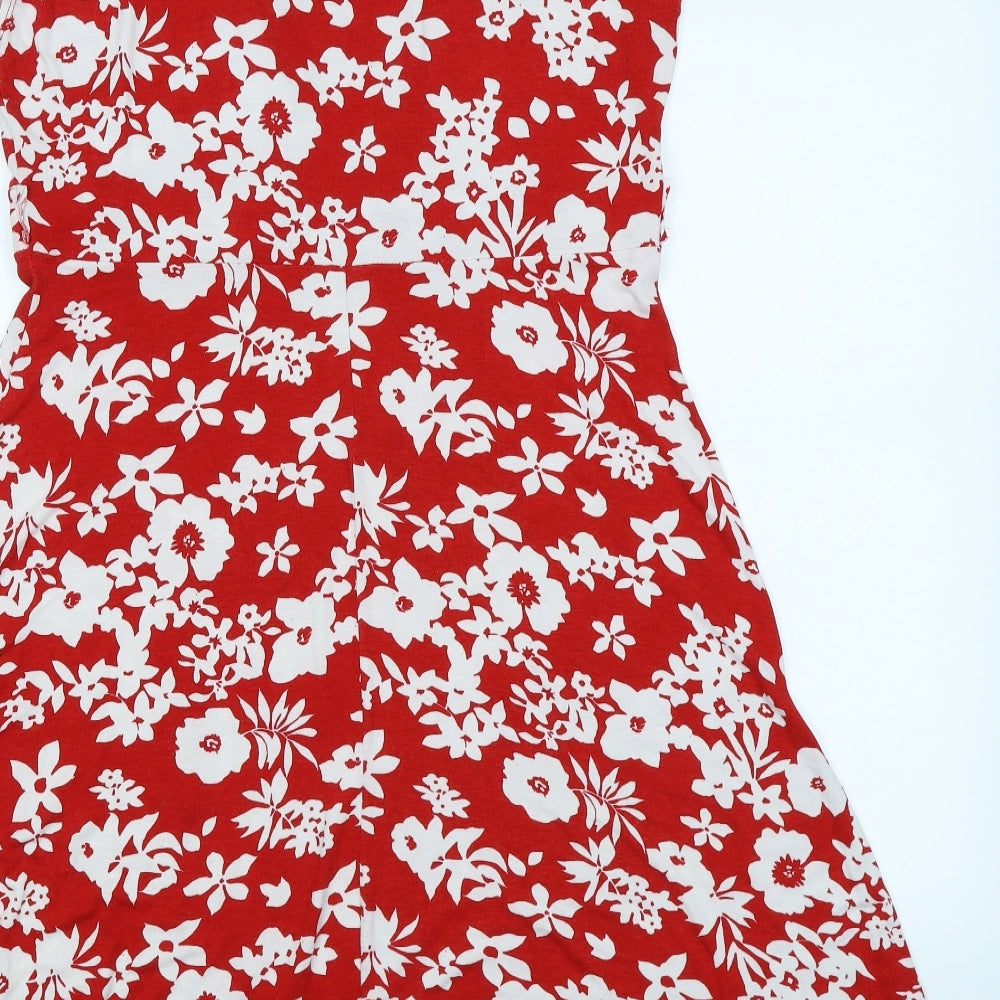 W Womens Red Floral  Fit & Flare  Size 16