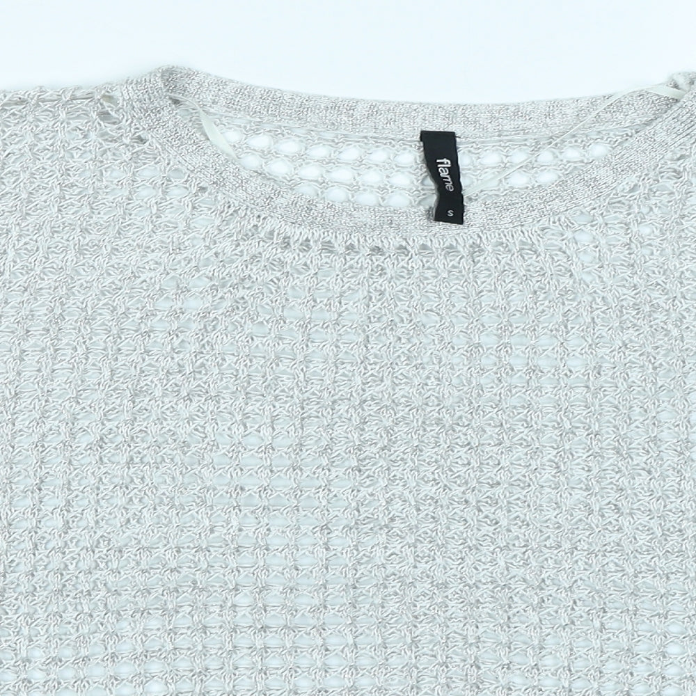 Flame Womens Silver   Pullover Jumper Size S