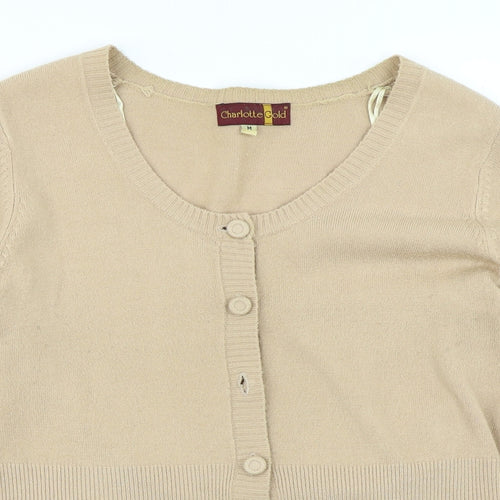 Charlotte Gold Womens Brown   Cardigan Jumper Size M