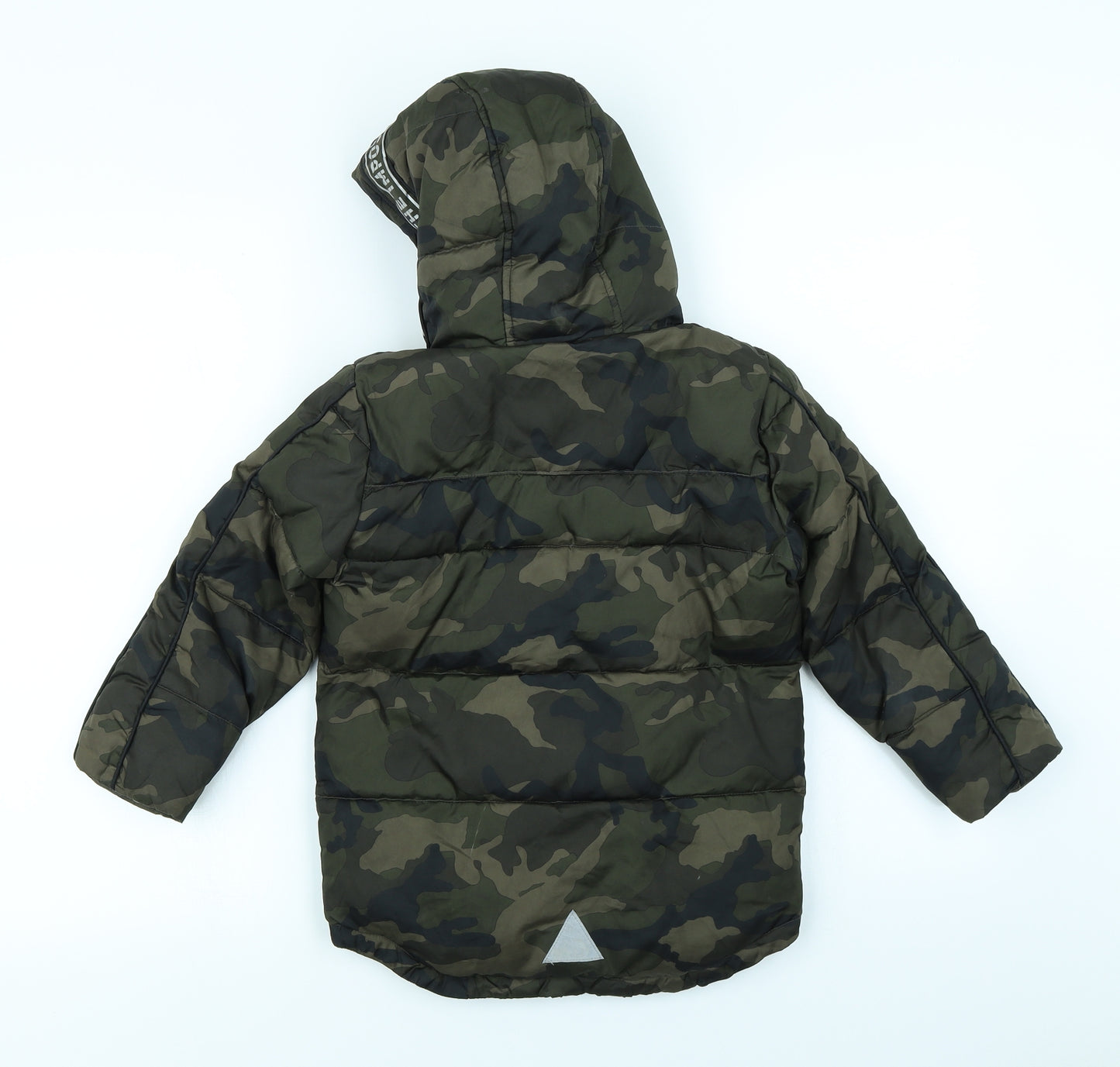 George Boys Green Camouflage  Puffer Jacket Coat Size 4-5 Years