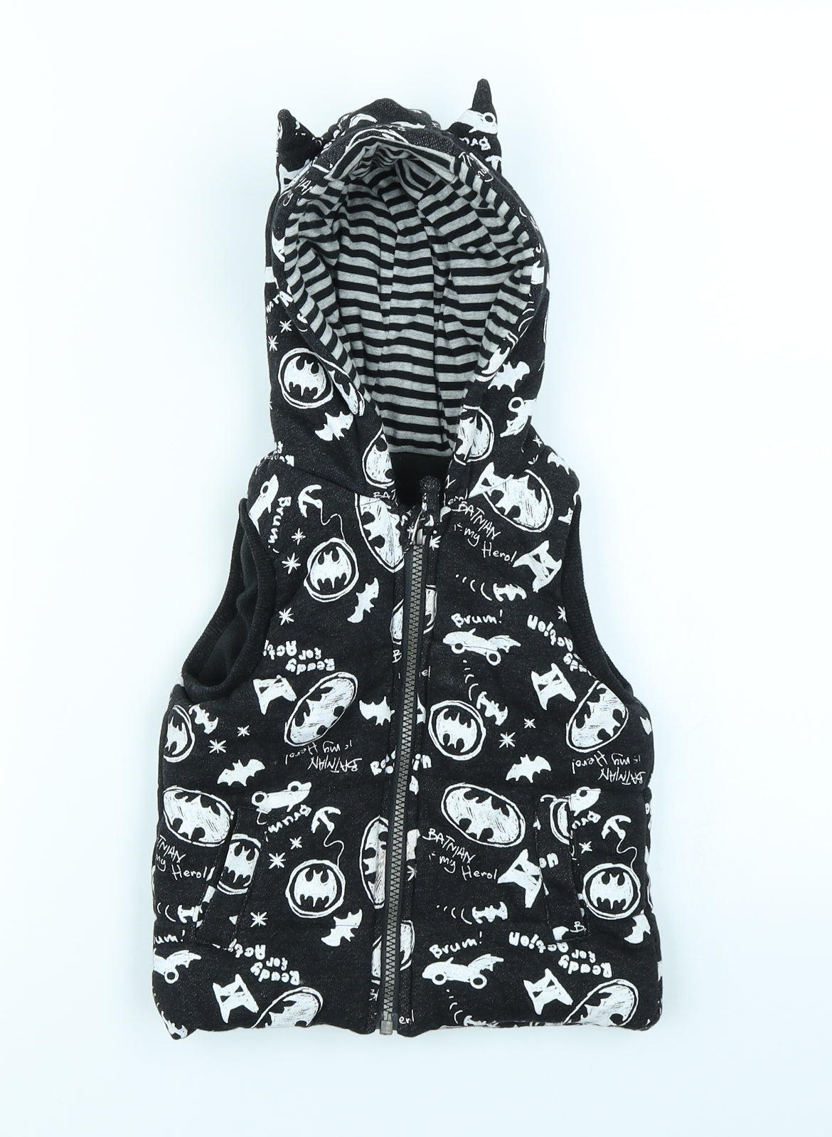 George Boys Black   Gilet Coat Size 12-18 Months  - Batman