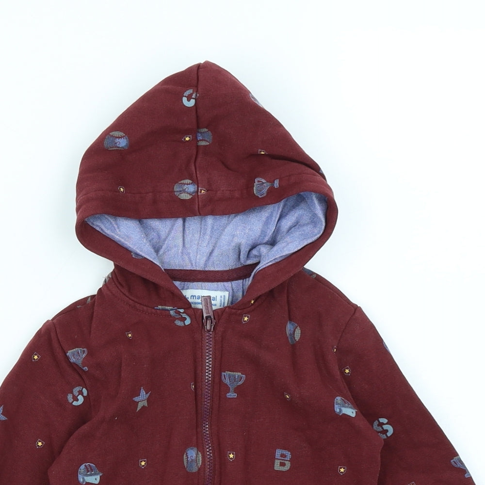 Mayoral Boys Red   Full Zip Hoodie Size 2 Years