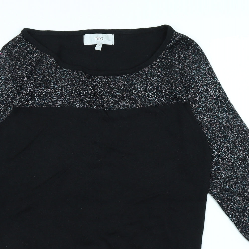 NEXT Womens Black  Knit Jumper Dress  Size 8