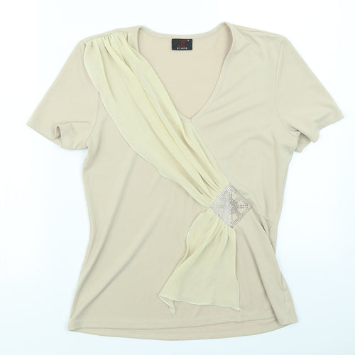 JF Womens Beige   Basic T-Shirt Size 10