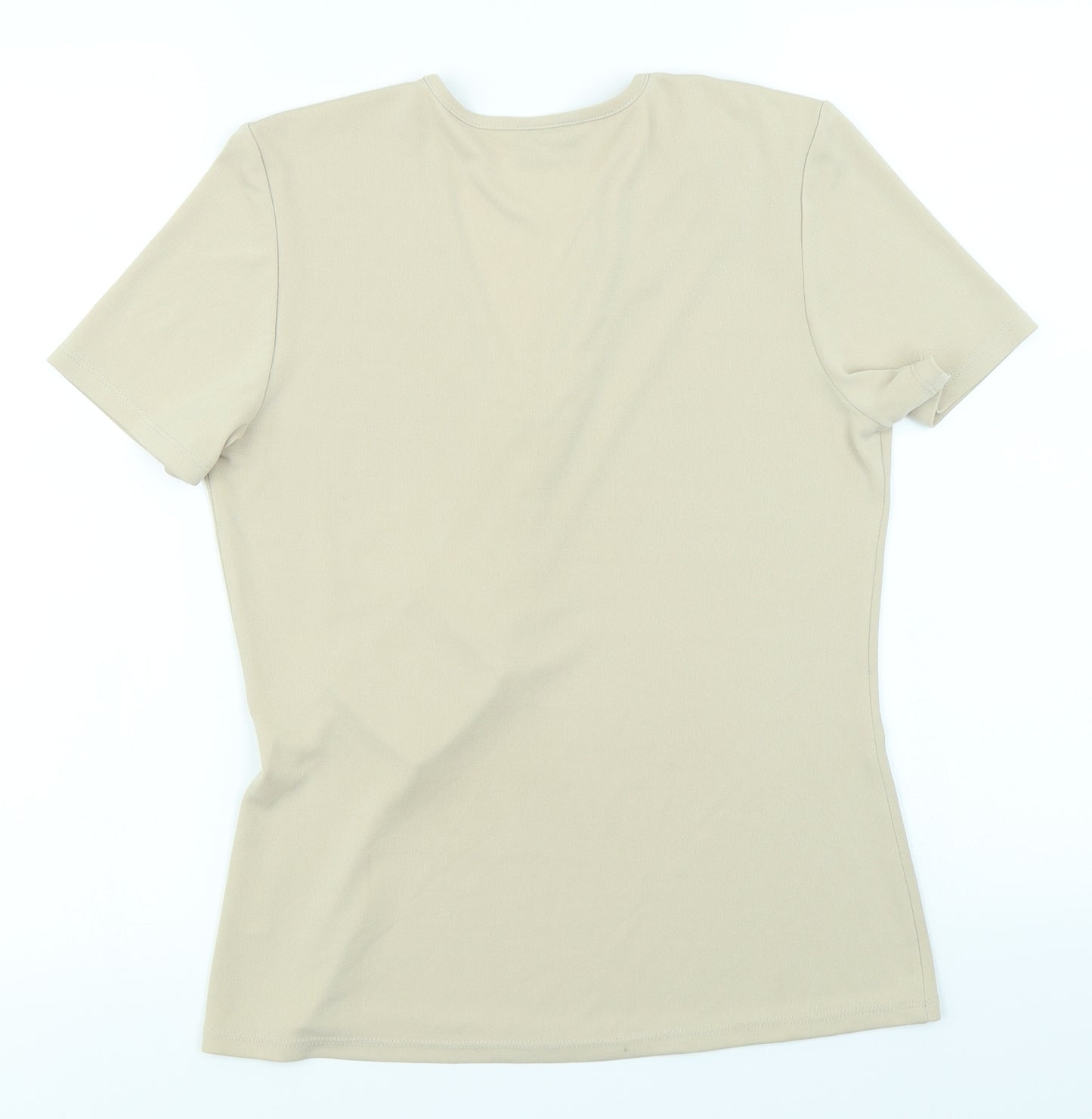 JF Womens Beige   Basic T-Shirt Size 10