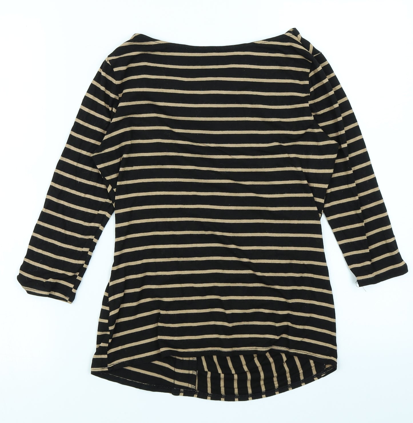 Principles Womens Black Striped  Basic T-Shirt Size 8