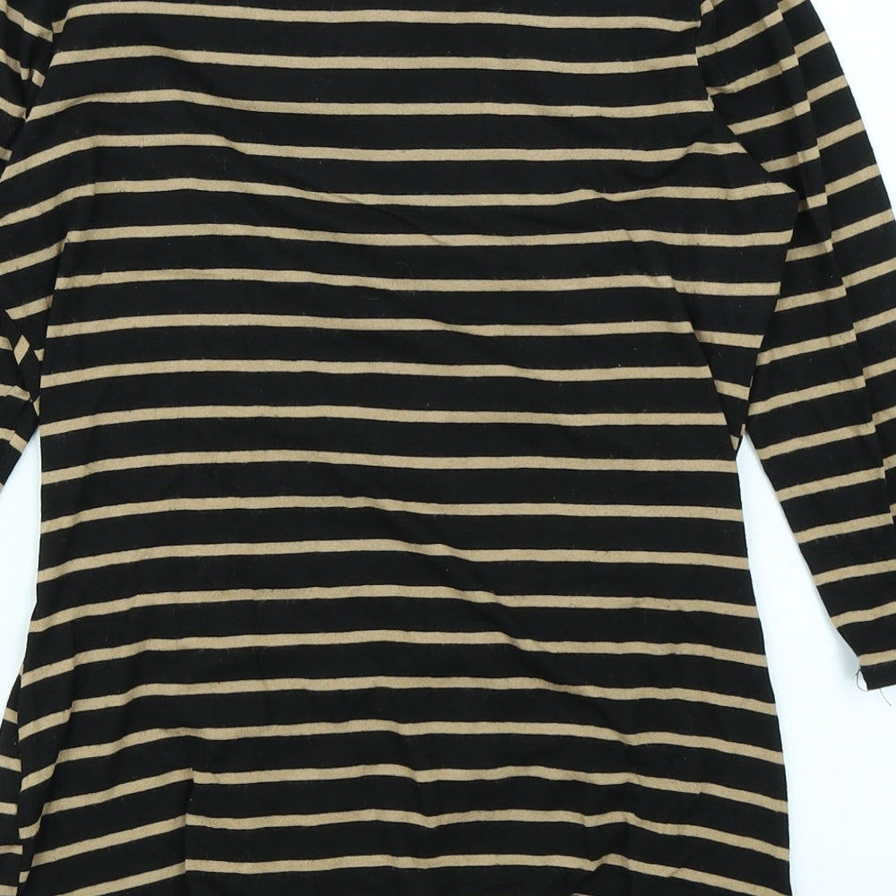 Principles Womens Black Striped  Basic T-Shirt Size 8