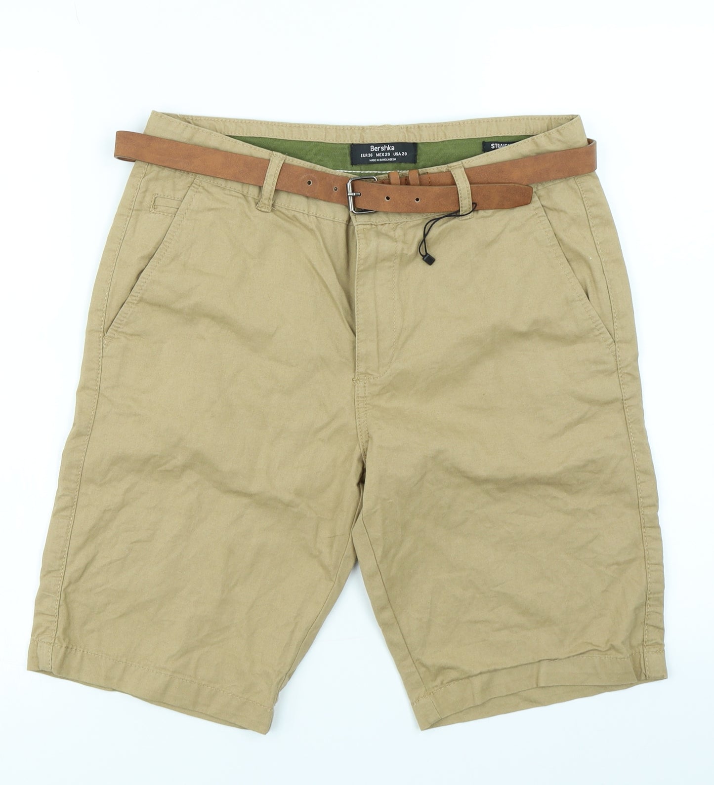 Bershka Mens Brown   Chino Shorts Size 30 in