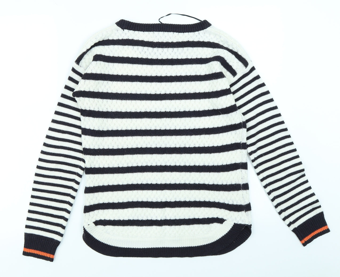 Per Una Womens White Striped Knit Pullover Jumper Size 8