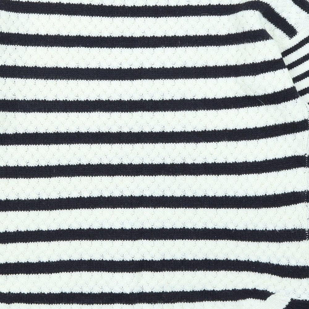 Per Una Womens White Striped Knit Pullover Jumper Size 8
