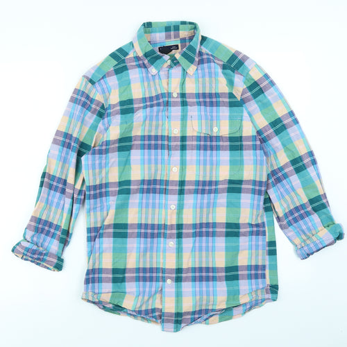 Gap Womens Blue Plaid  Basic Button-Up Size S