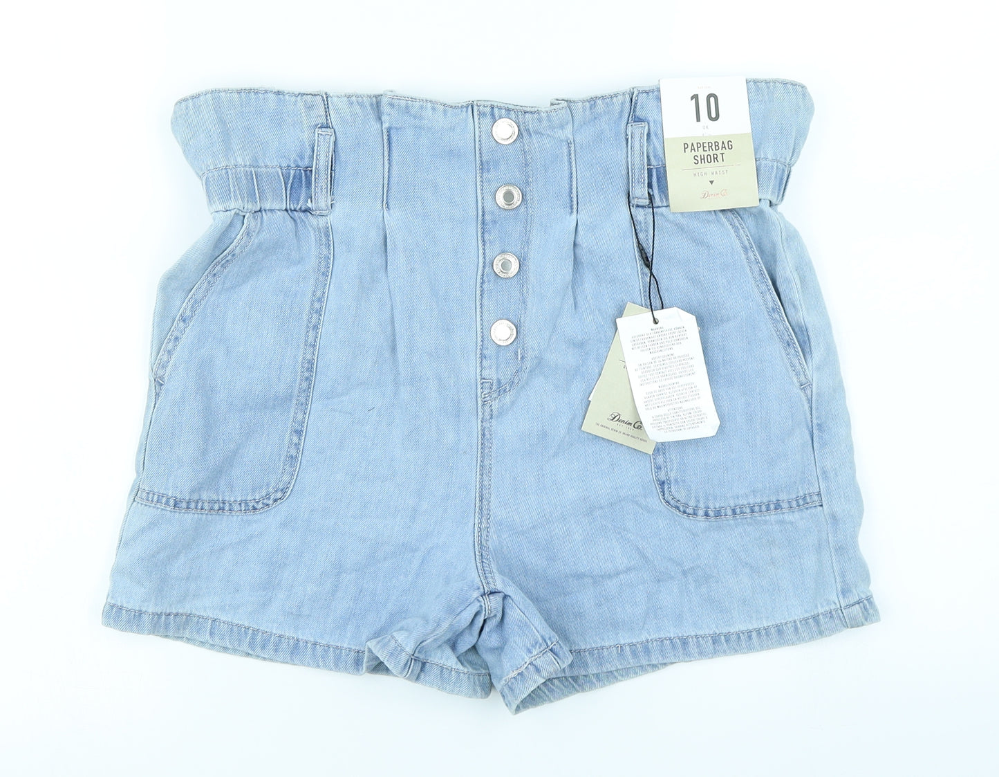 Denim Co Womens Blue  Denim Paperbag Shorts Size 10