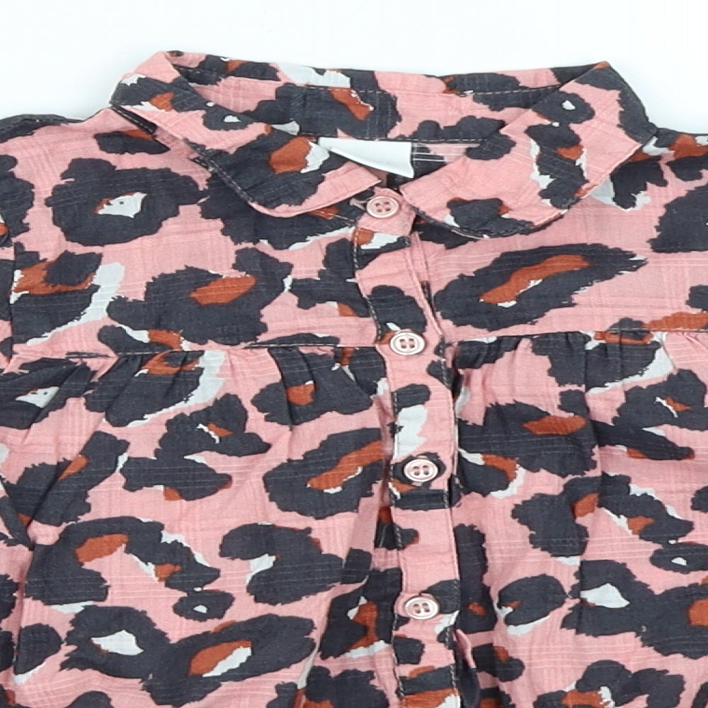 NEXT Girls Pink Animal Print  Basic T-Shirt Size 2-3 Years