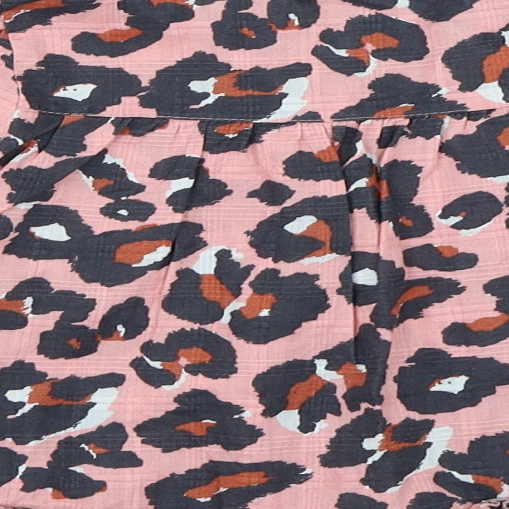 NEXT Girls Pink Animal Print  Basic T-Shirt Size 2-3 Years