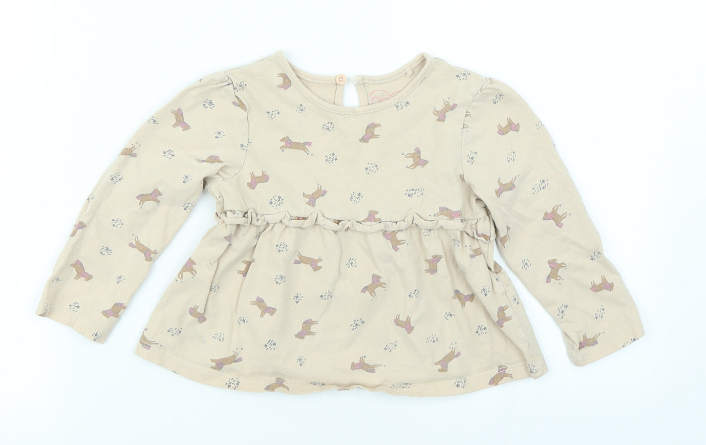 NEXT Girls Beige   Basic T-Shirt Size 2-3 Years