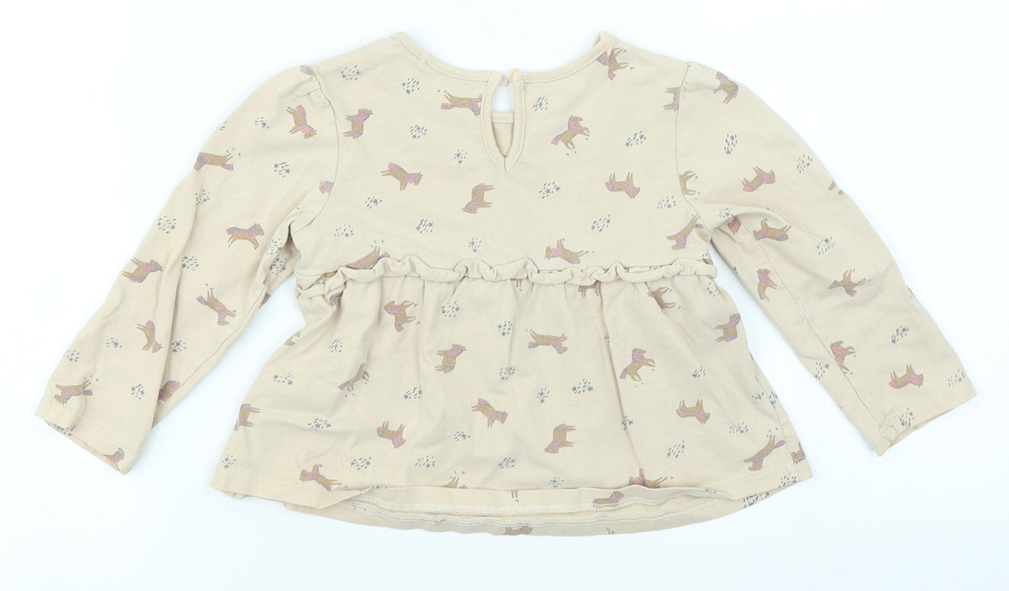 NEXT Girls Beige   Basic T-Shirt Size 2-3 Years