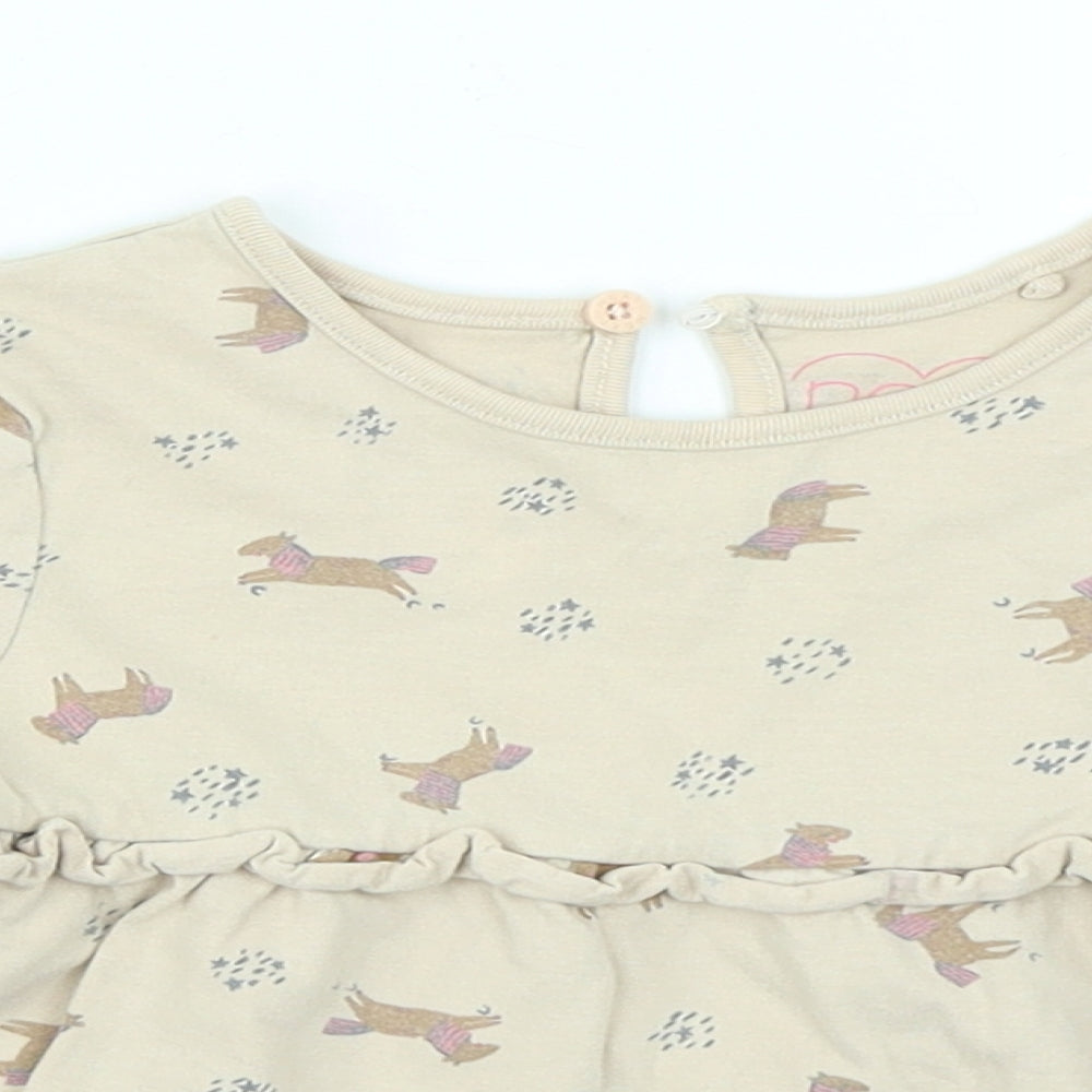 NEXT Girls Beige   Basic T-Shirt Size 2-3 Years
