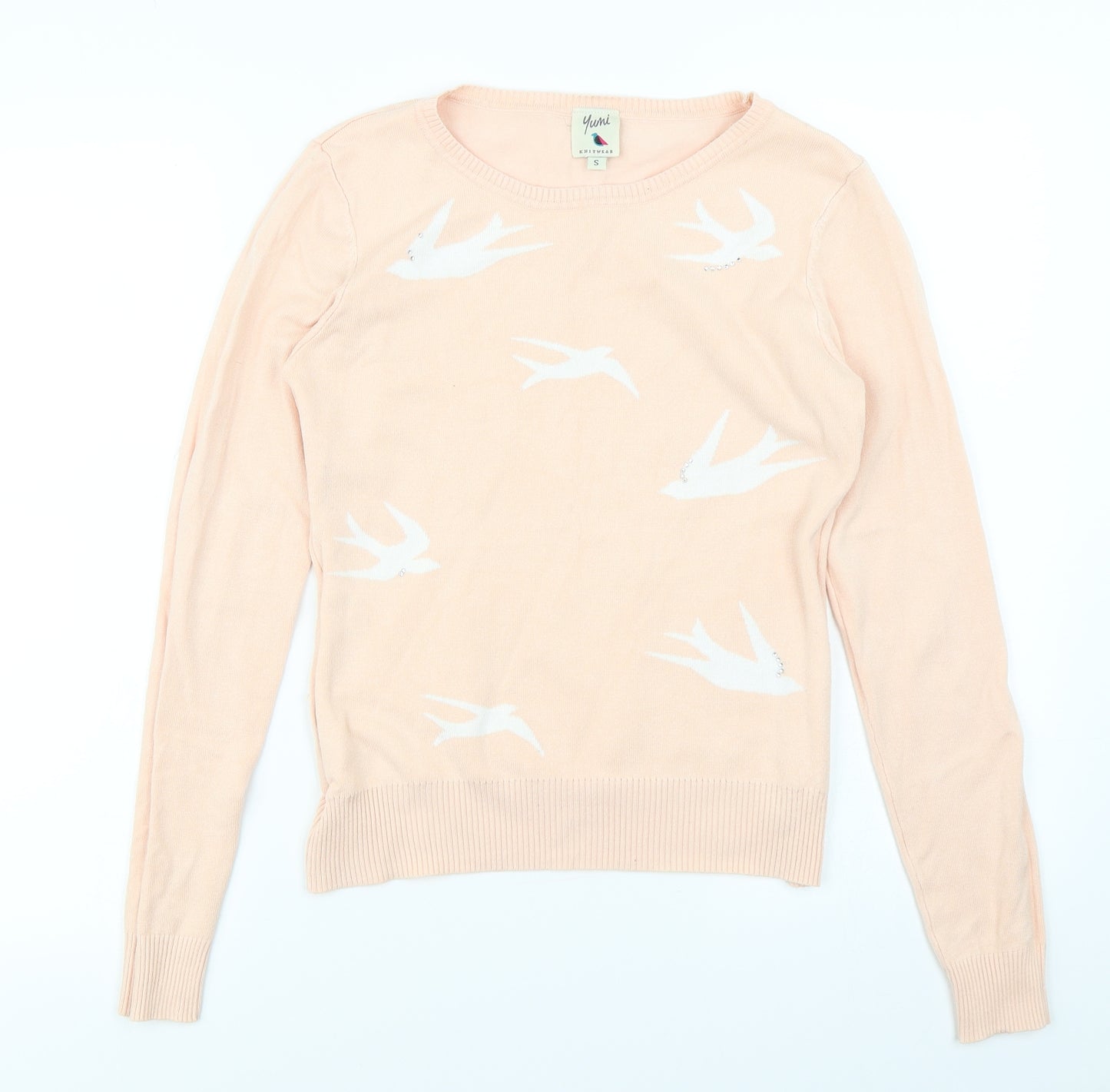 Yumi Womens Pink   Pullover Jumper Size S