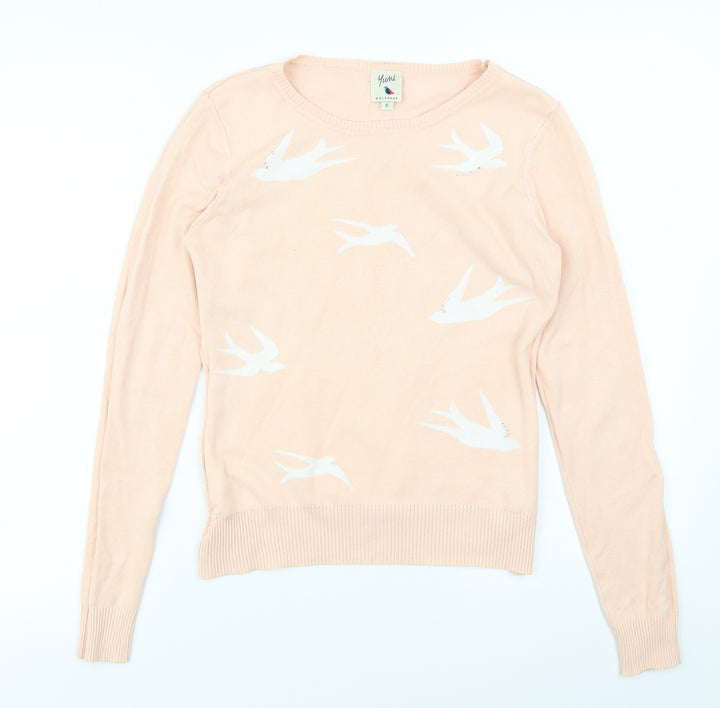 Yumi Womens Pink Pullover Jumper Size S