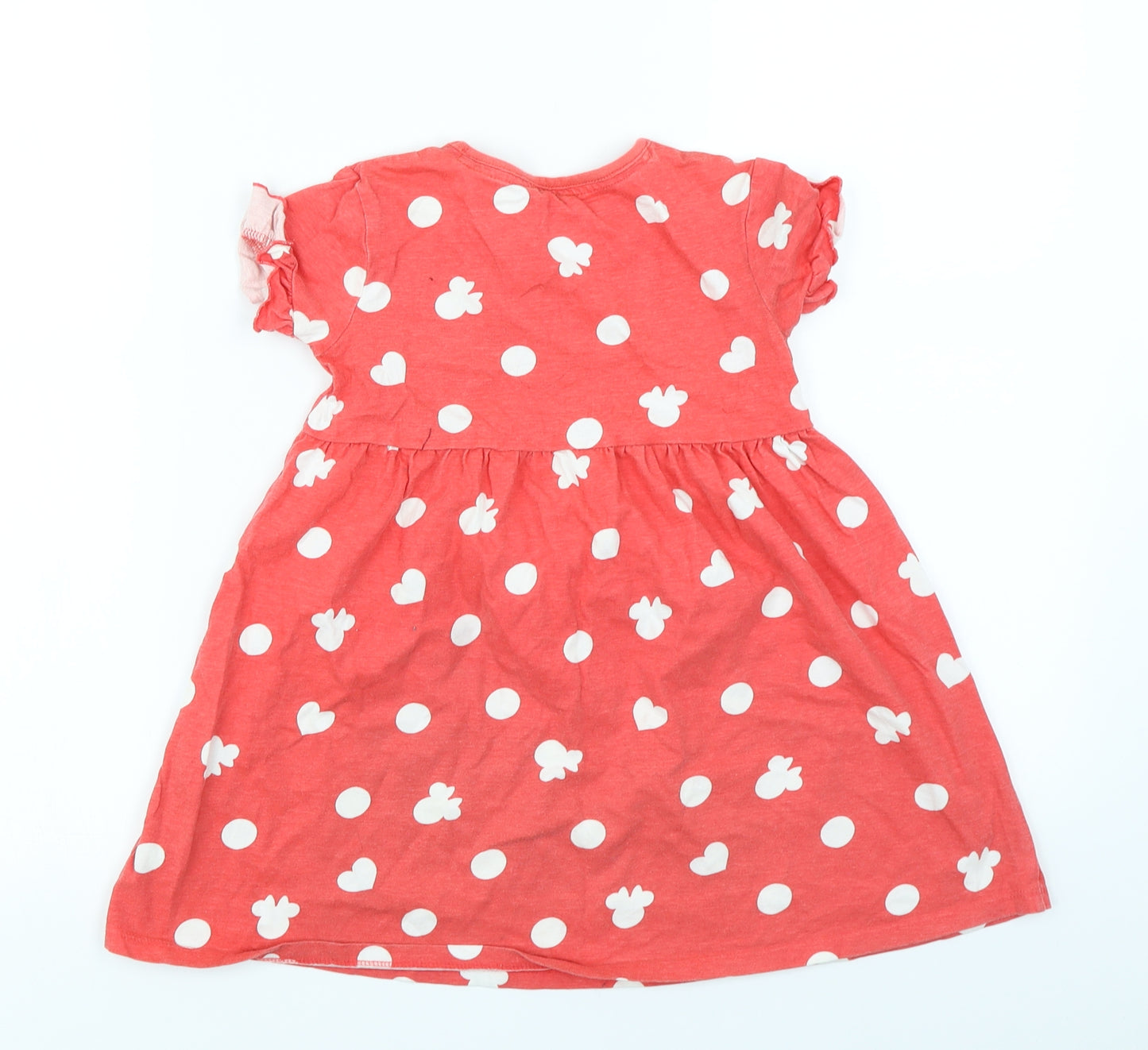 George Girls Red Spotted  Skater Dress  Size 5-6 Years  - Disney Minnie Mouse