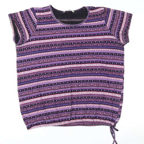 George Womens Pink Geometric Jersey Basic Blouse Size 16