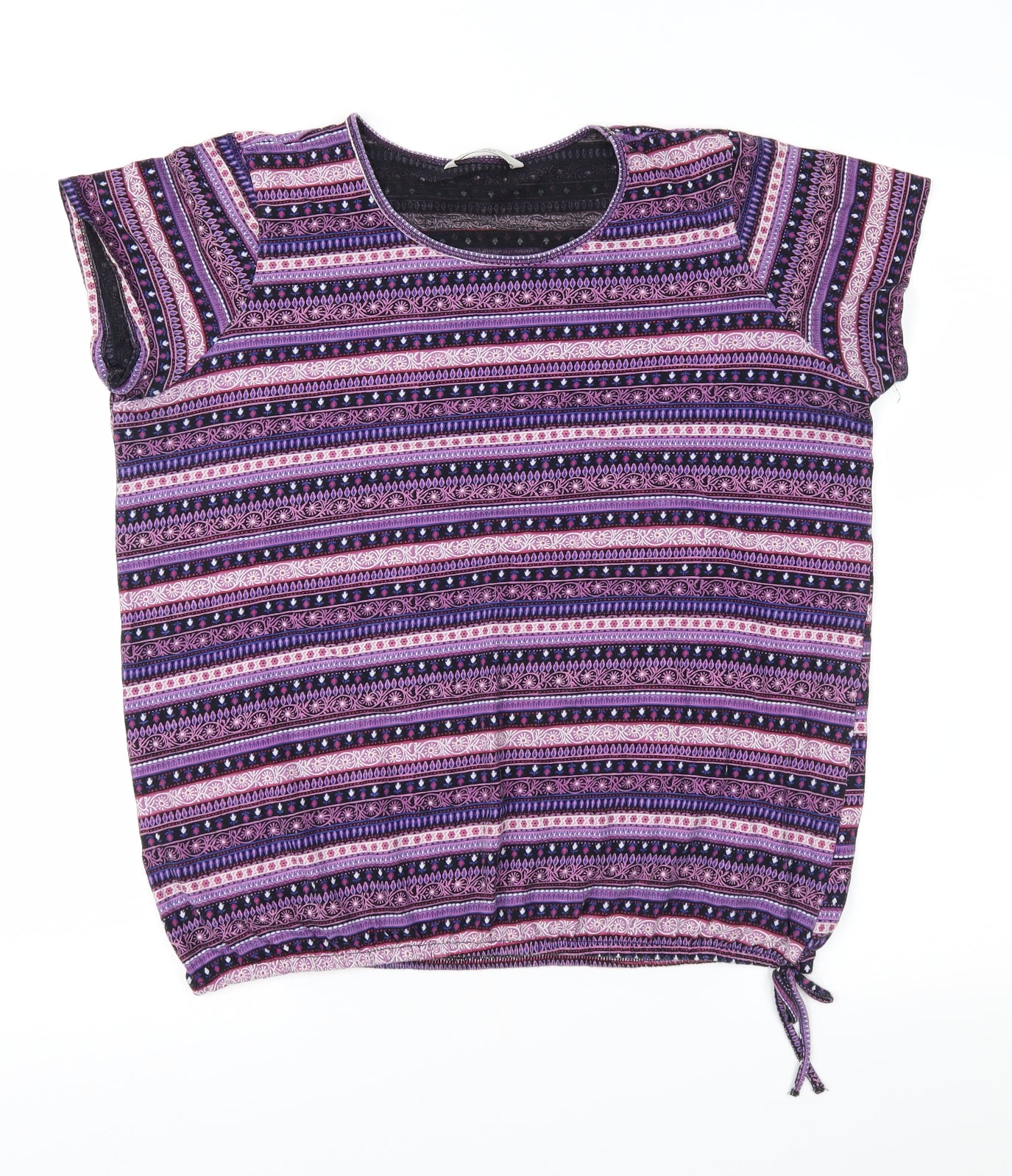 George Womens Pink Geometric Jersey Basic Blouse Size 16