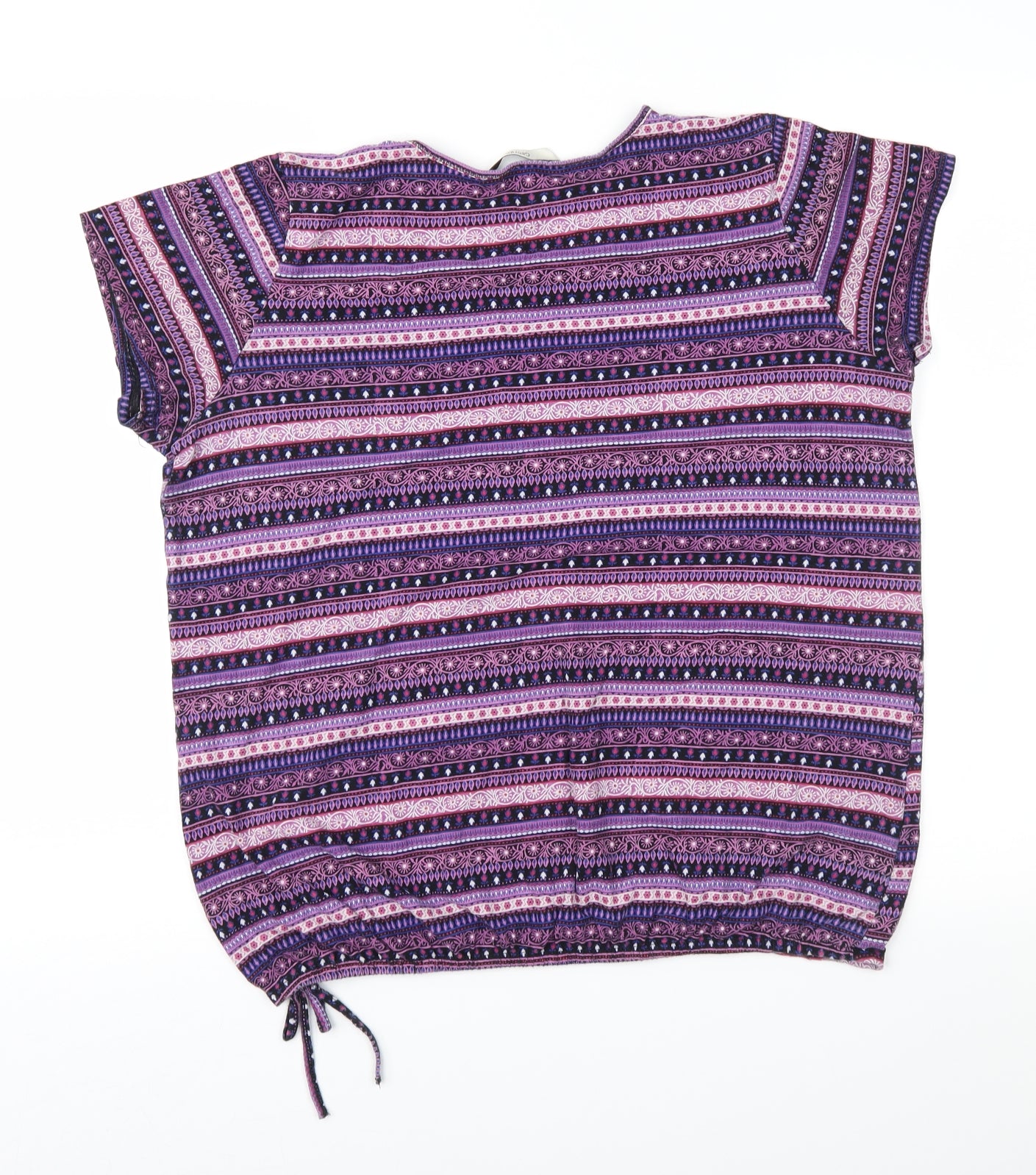 George Womens Pink Geometric Jersey Basic Blouse Size 16