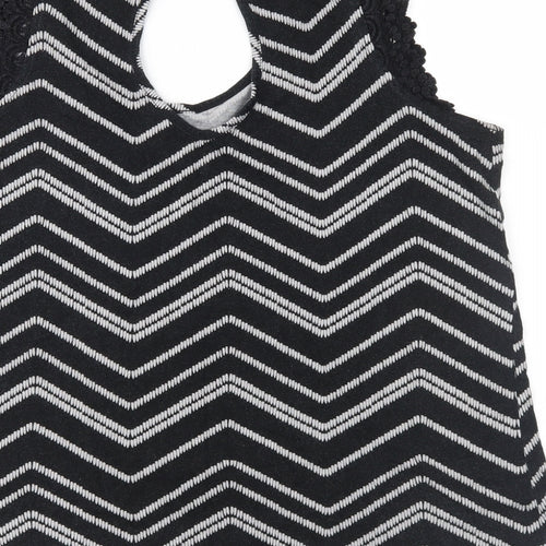 Papaya Womens Grey Geometric Jersey Basic Blouse Size 16