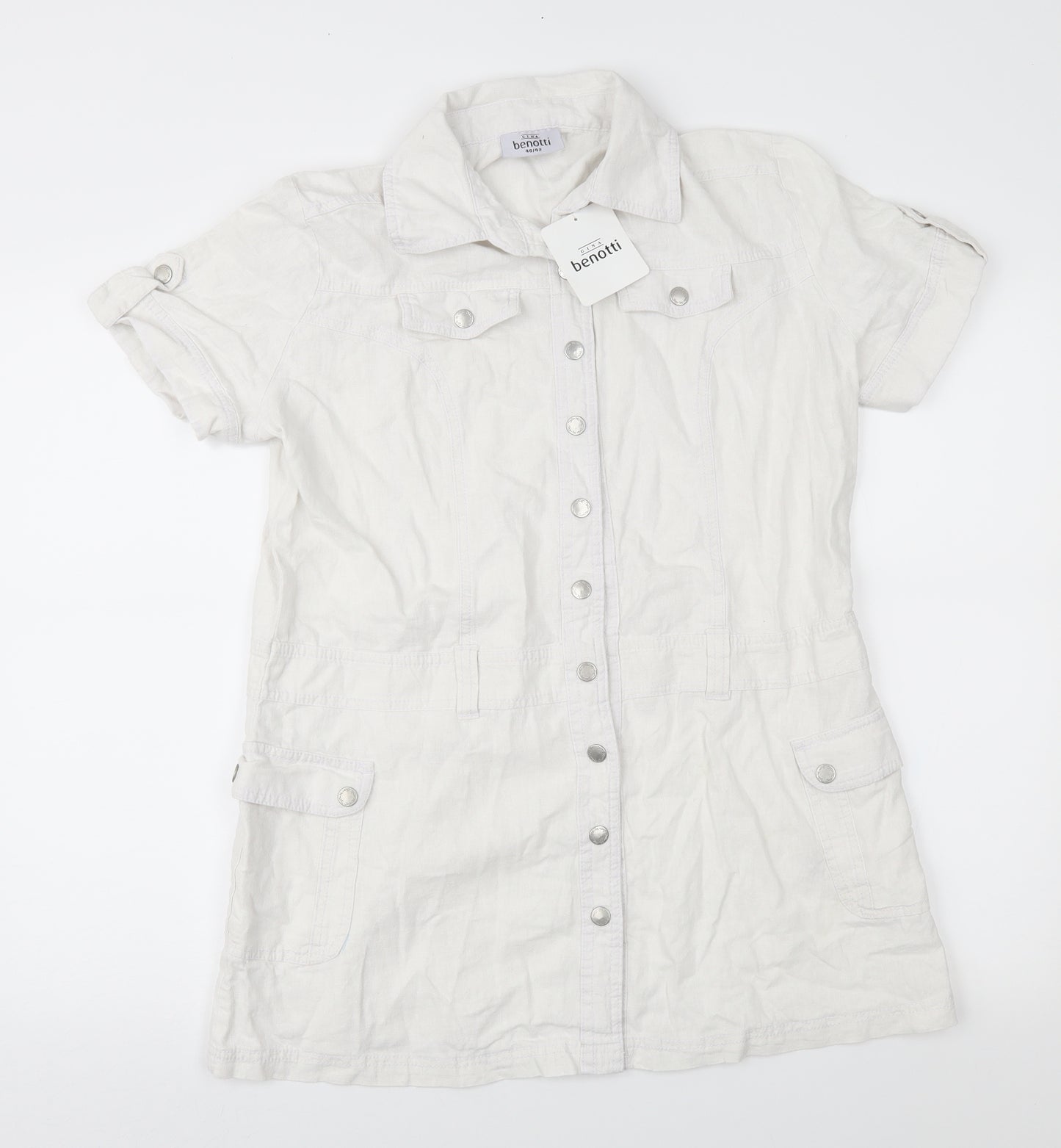 Gina Benotti Womens White   Shirt Dress  Size 12