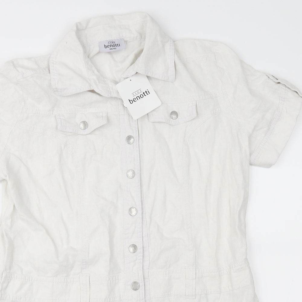 Gina Benotti Womens White   Shirt Dress  Size 12