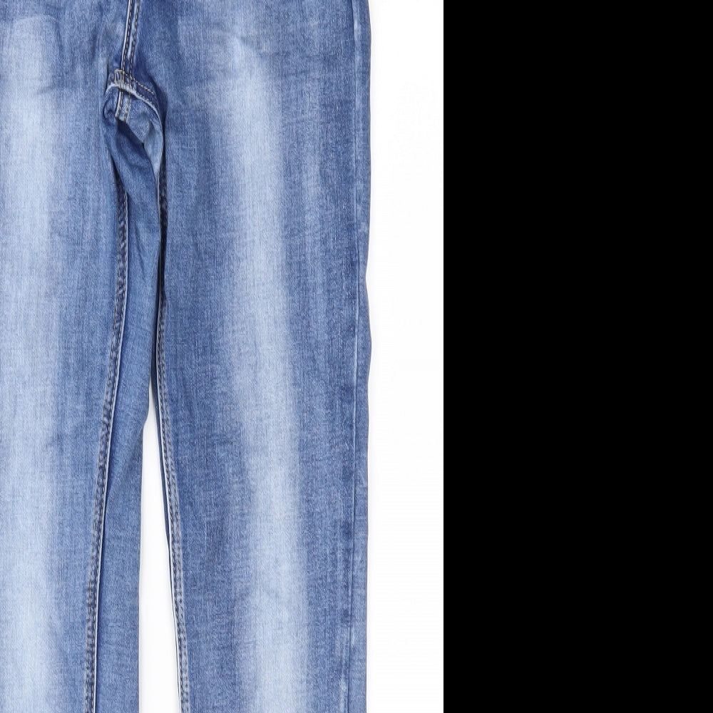 Onado Womens Blue Geometric Denim Skinny Jeans Size 8 L28 in