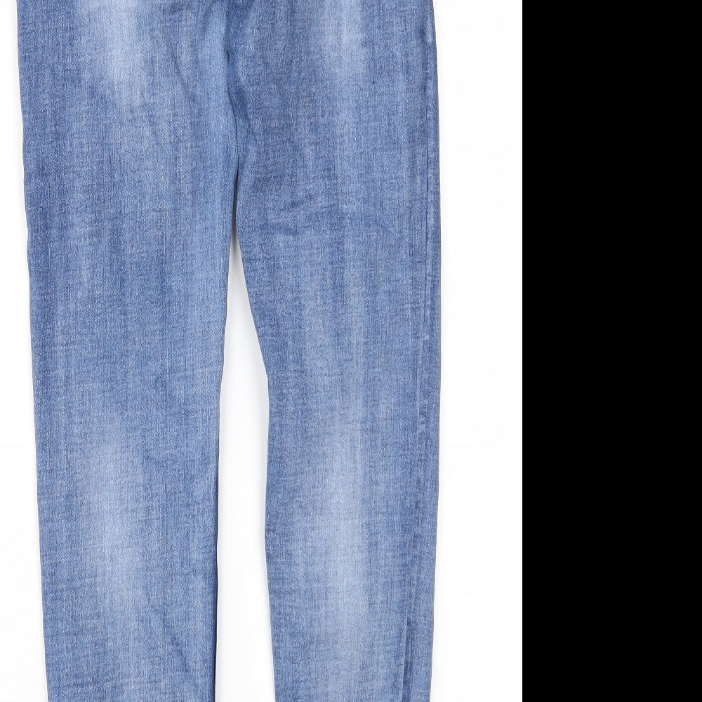 Onado Womens Blue Geometric Denim Skinny Jeans Size 8 L28 in