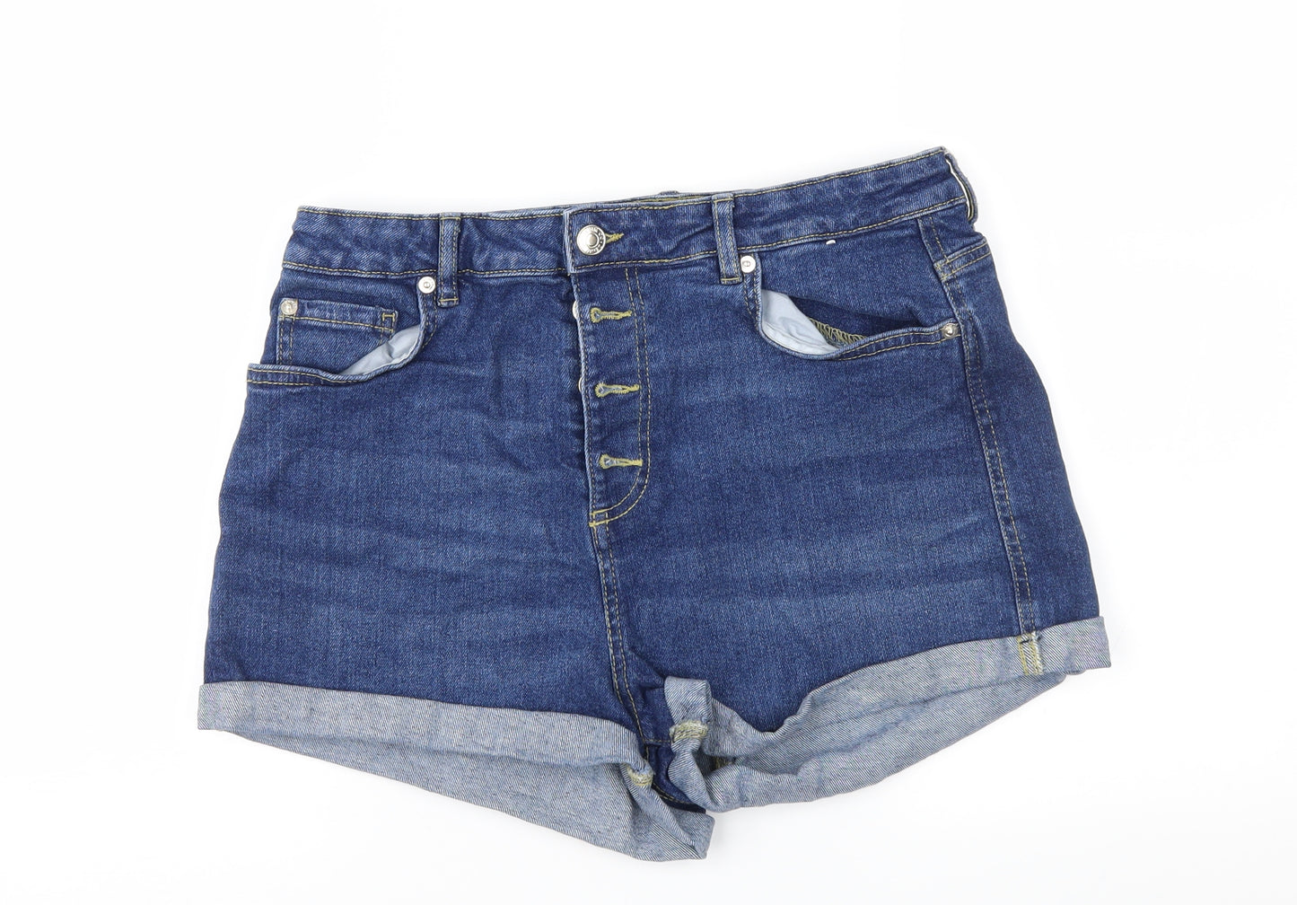 Denim & Co. Womens Blue  Denim Mom Shorts Size 14