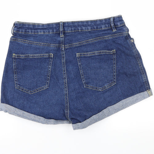 Denim & Co. Womens Blue  Denim Mom Shorts Size 14
