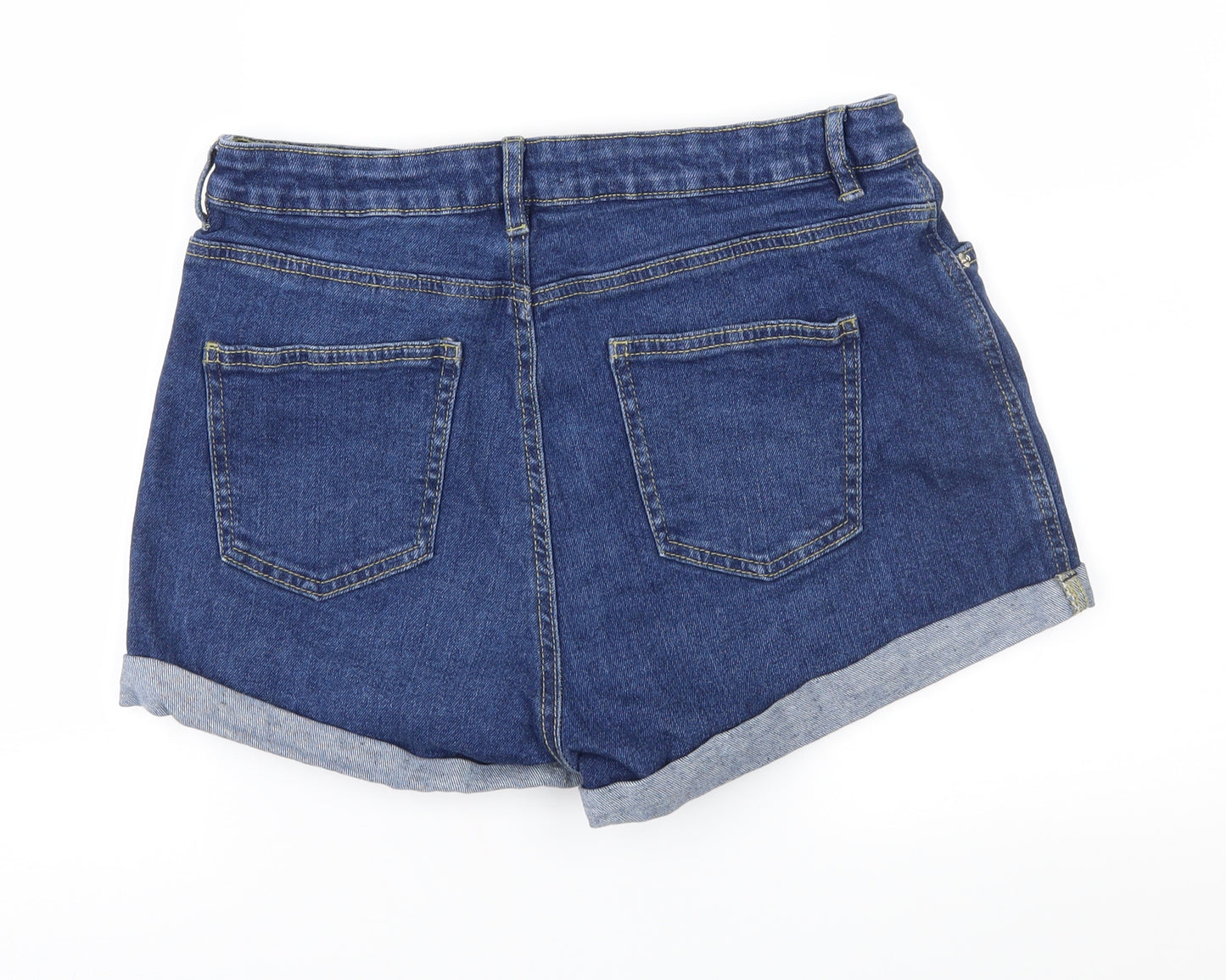 Denim & Co. Womens Blue  Denim Mom Shorts Size 14